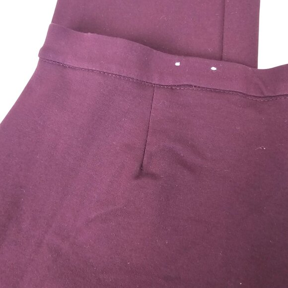 Womens L Anne Klein Wine Red Straight Slim Business Casual Office Comfort Pants - Picture 8 of 13